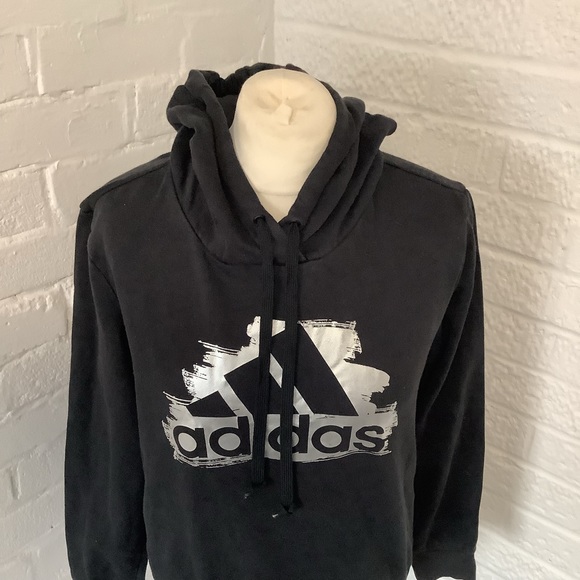 Adidas Hoodie - Size S 8-10 - Black - Cotton - P2P 20” - Picture 2 of 7
